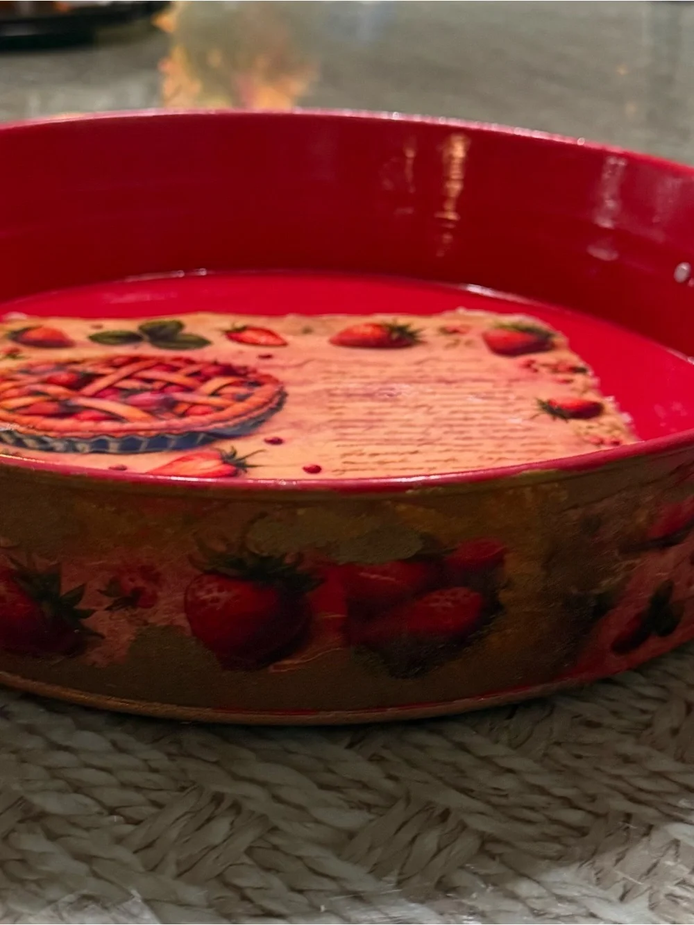Better Homes And Gardens Red Floral Beverage Dispenser with Matching Red Tray